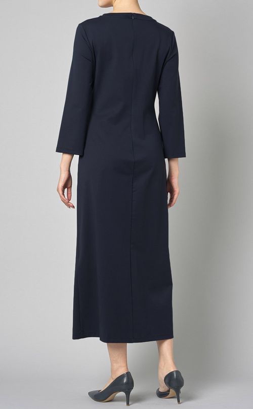 サイドプリーツジャージワンピース