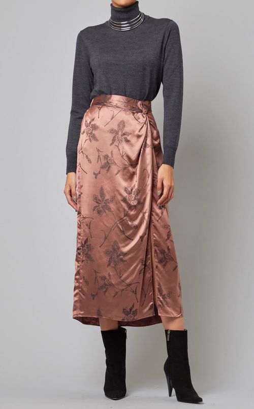 フラワープリントツイストスカート