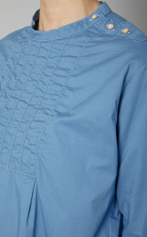 フロントステッチ肩開きブラウス