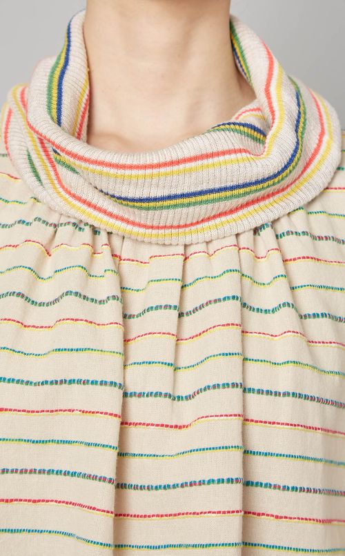 マルチボーダーハイネックプルオーバー