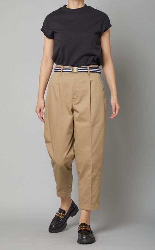 ベルト付テーパードチノパンツ