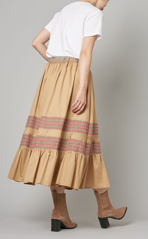 エンブロイダリーAラインスカート