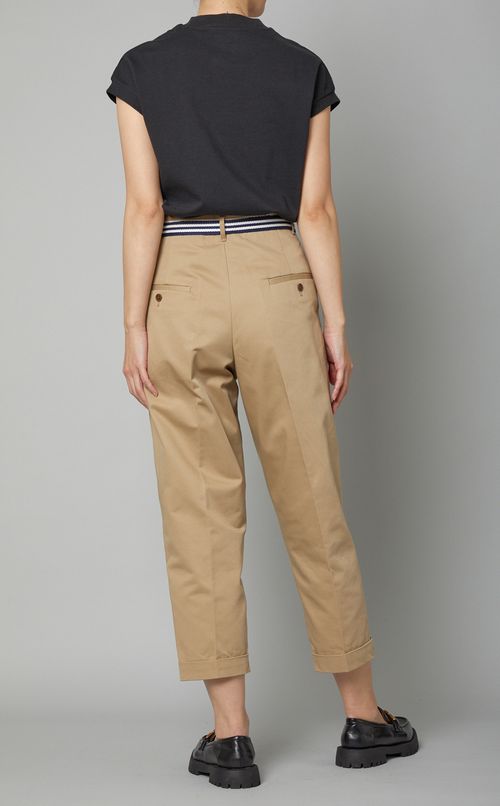 ベルト付テーパードチノパンツ