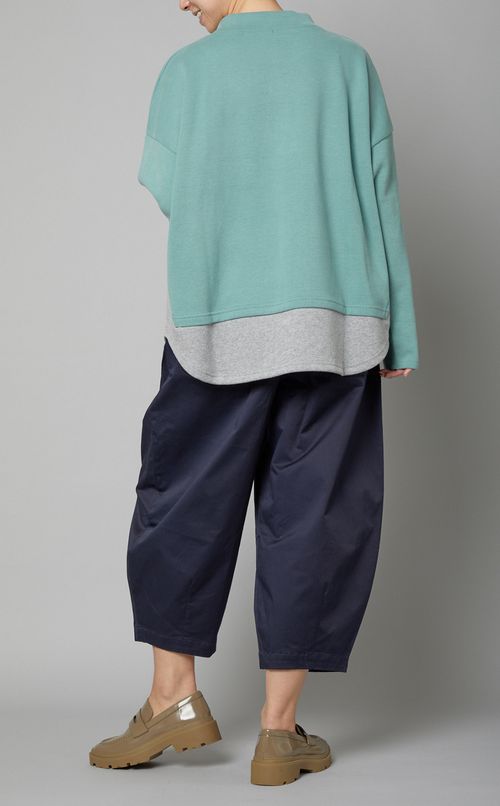 モックネックレイヤードプルオーバー