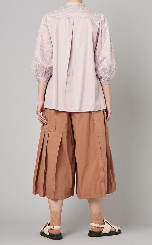 ドットスリーブドッキングシャツ