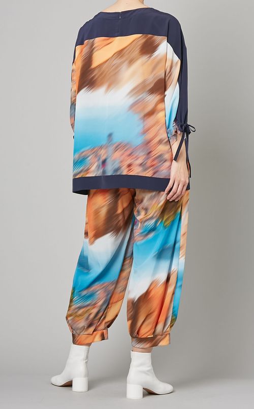 ドロップショルダープリントプルオーバー