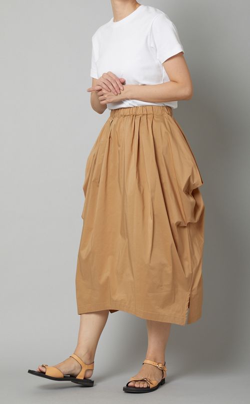 ギャザーボリュームミディスカート