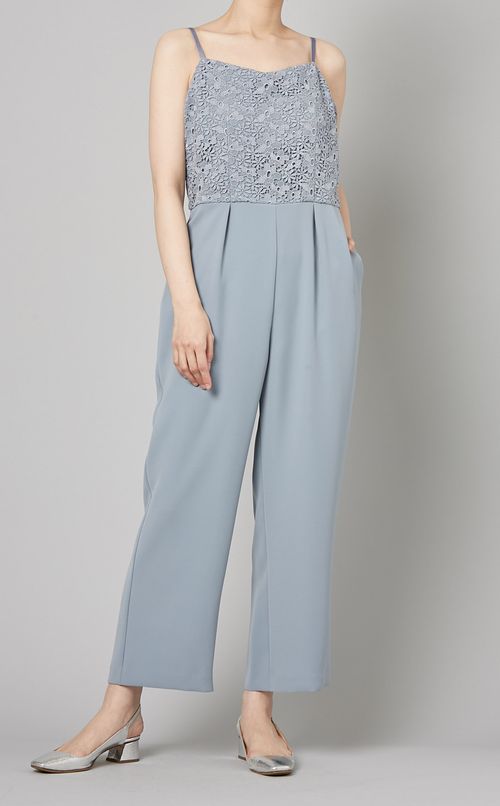 バックリボンレースオールインワン