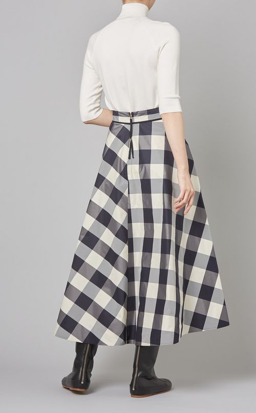ブロックチェックサーキュラースカート