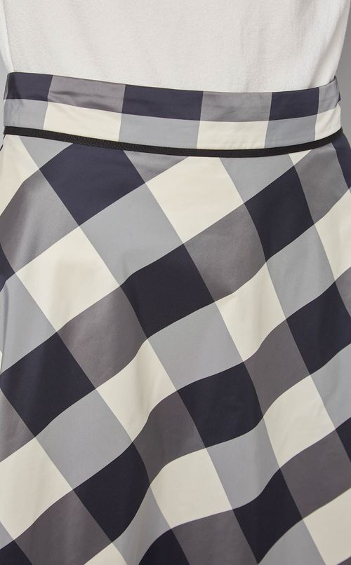 ブロックチェックサーキュラースカート