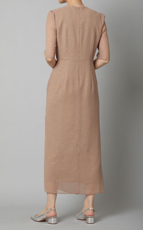 ラメドビースリットドレス