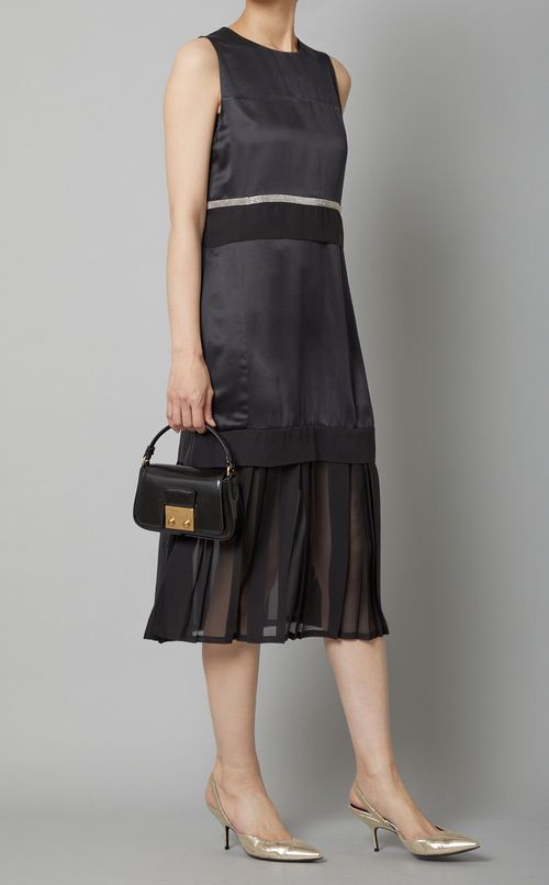 プリーツ切替ノースリーブワンピース