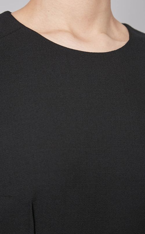 クルーネックウエストリボンワンピース