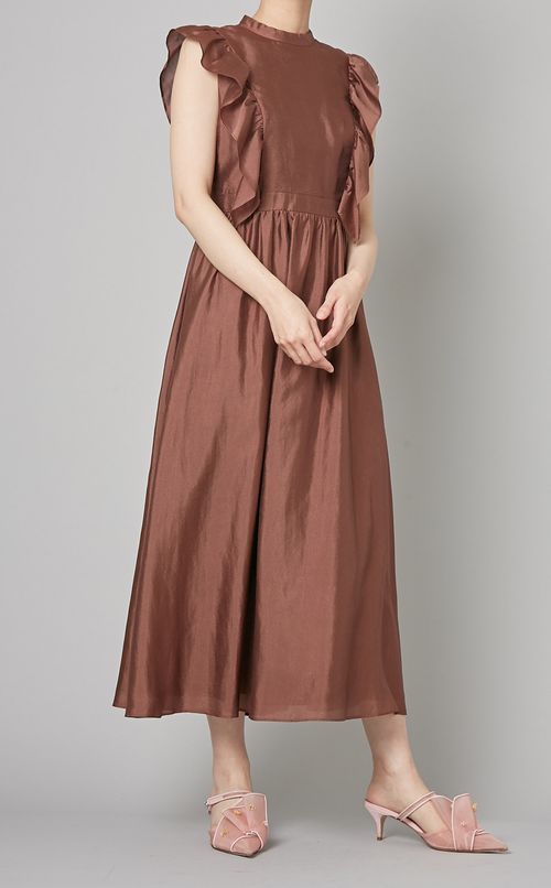 シフォンフリルスリーブワンピース