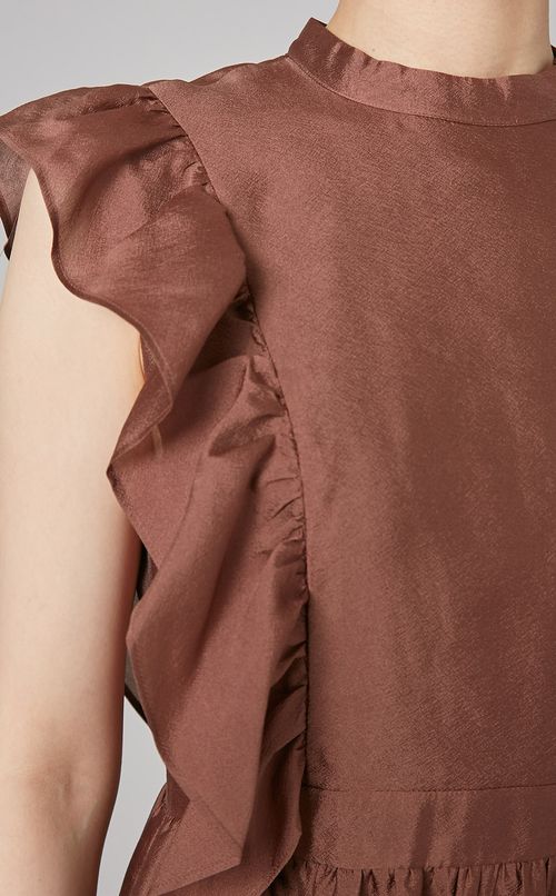 シフォンフリルスリーブワンピース