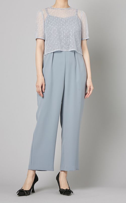 バックリボンレースオールインワン