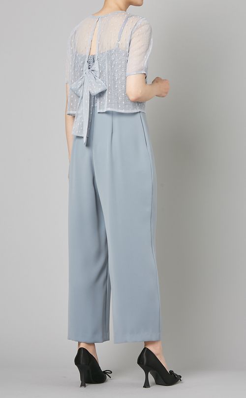 バックリボンレースオールインワン