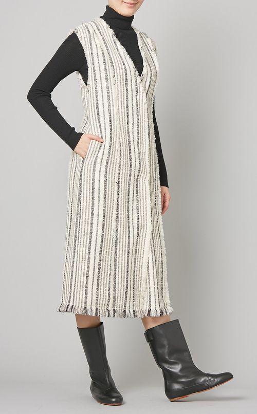 カットオフツイードVネックジレワンピース