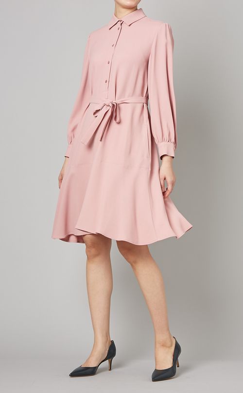 ウエストマークミディシャツワンピース