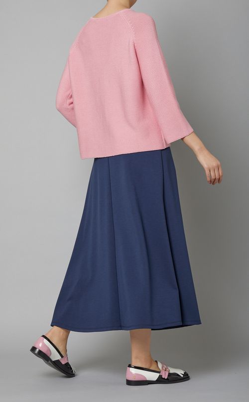 コットンクルーネックプルオーバーニット