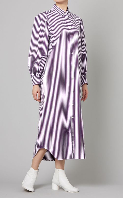 ストライプシャツワンピース