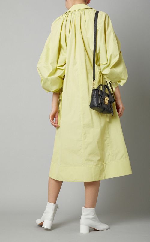 コットンポプリンパフスリーブワンピース