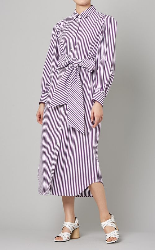 ストライプシャツワンピース