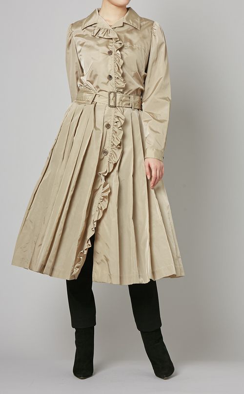 フリルプリーツトレンチコート