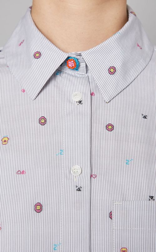 エンブロイダリーコットンシャツ