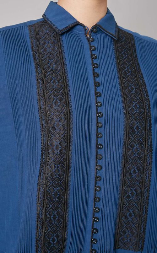 エンブロイダリーピンタックギャザードレス