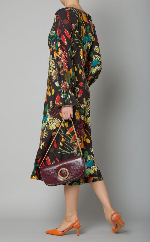 マルチフラワープリントVネックワンピース