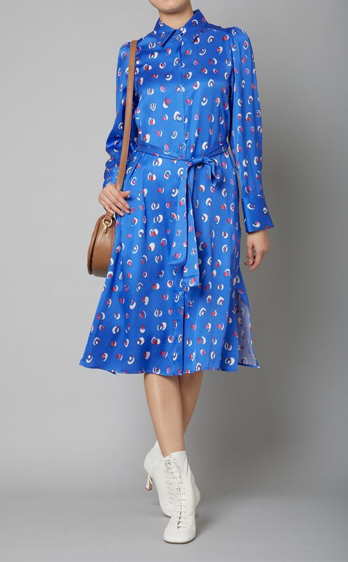 マルチドットプリントシャツワンピース