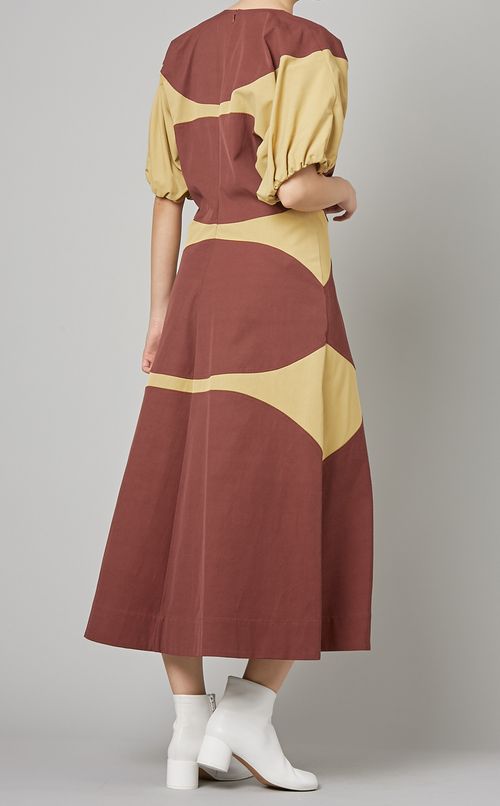 プリントパフスリーブワンピース