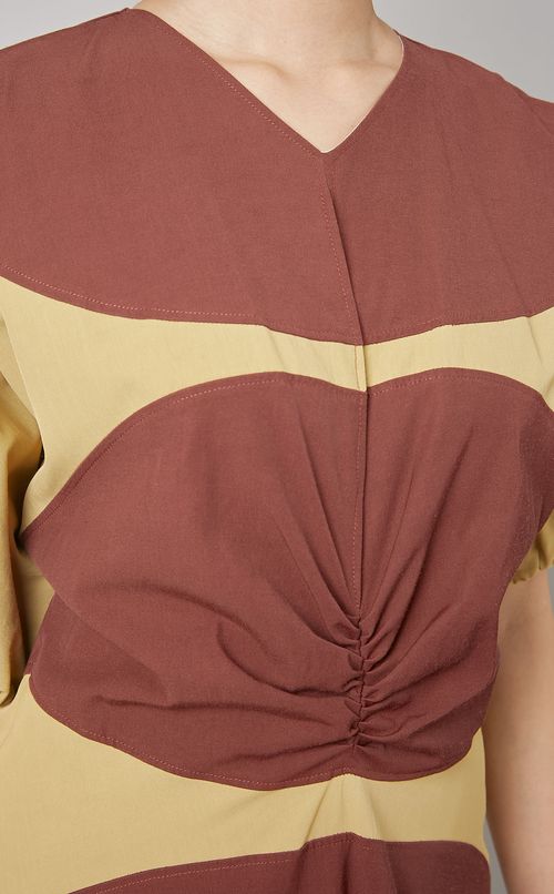 プリントパフスリーブワンピース