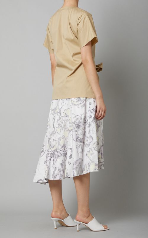 ウエストリボンショートスリーブブラウス