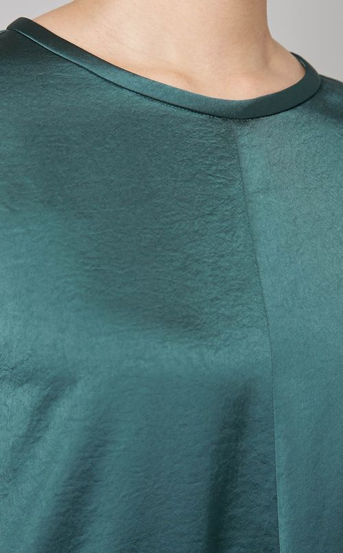 サテンショー卜スリーブロングワンピース