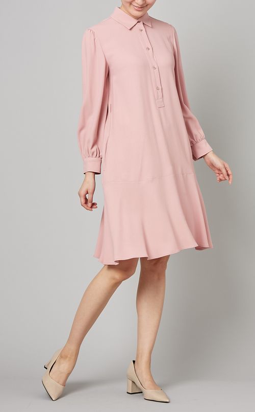 ウエストマークミディシャツワンピース