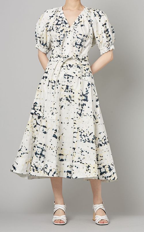 カレイドスコーププリントVネックドレス