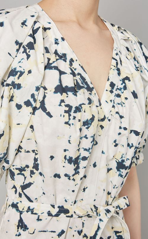 カレイドスコーププリントVネックドレス