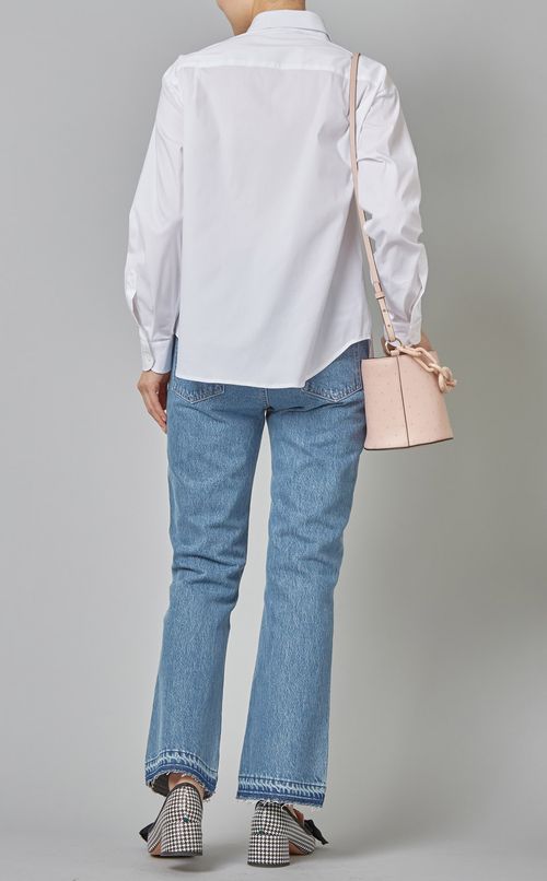 フロントフリル切替シャツ