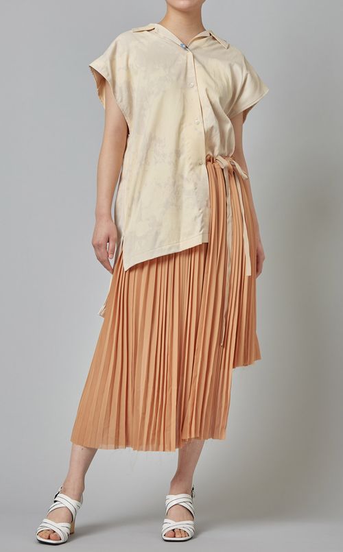 プリントレイヤードワンピース