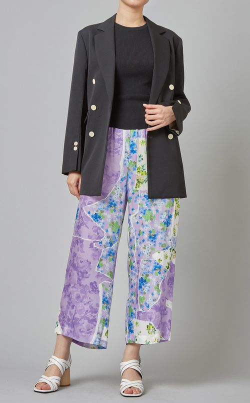 フラワーワイドイージーパンツ