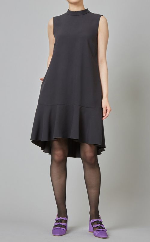 アシンメトリーヘムラインミニワンピース