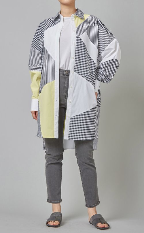 マルチパネルロングシャツ