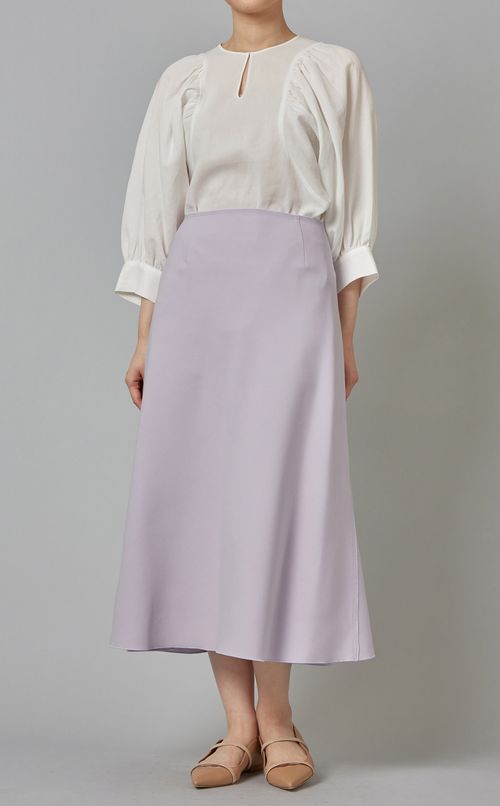 ウール混フレアミディスカート