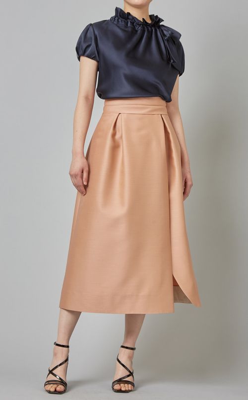 シルクウールタックスカート