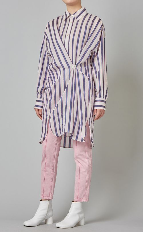 ストライプオーバーシャツ
