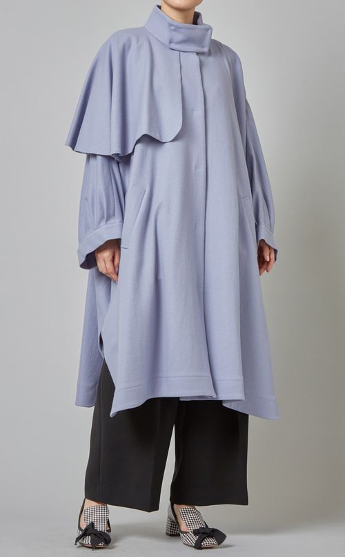 スタンドカラーケープコート