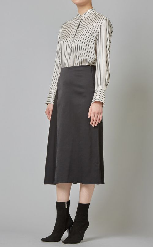 バンドカラーストライプシャツ