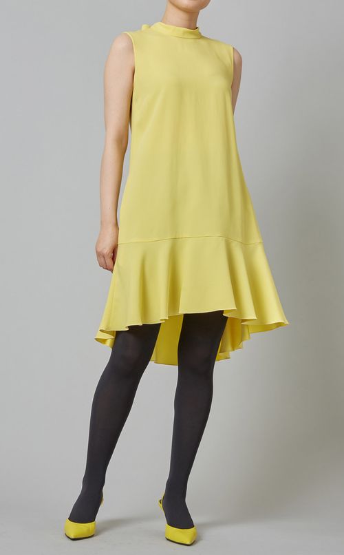 アシンメトリーヘムラインミニワンピース